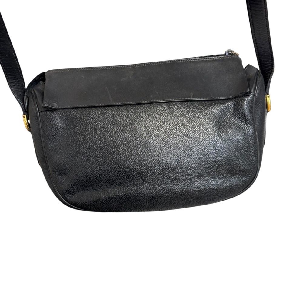 Gucci vintage black pebbled leather messenger bag - Picture 2 of 14